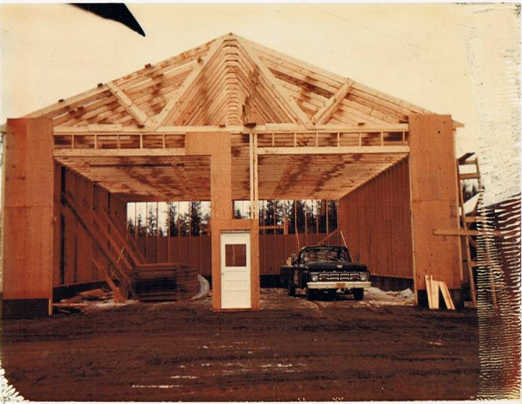 The T&W garage on Elm Street under construction in the late 1960s